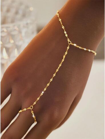 Long tiantian Hand Chain Bracelet Gold Bracelets for Women Link Chain Bracelets Trendy Finger Ring Slave Bracelet Jewelry Gifts in Saudi Arabia