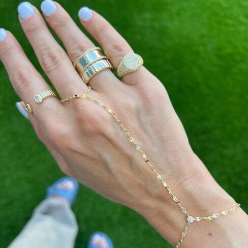 Long tiantian Hand Chain Bracelet Gold Bracelets for Women Link Chain Bracelets Trendy Finger Ring Slave Bracelet Jewelry Gifts in Saudi Arabia