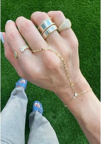 Long tiantian Hand Chain Bracelet Gold Bracelets for Women Link Chain Bracelets Trendy Finger Ring Slave Bracelet Jewelry Gifts in Saudi Arabia