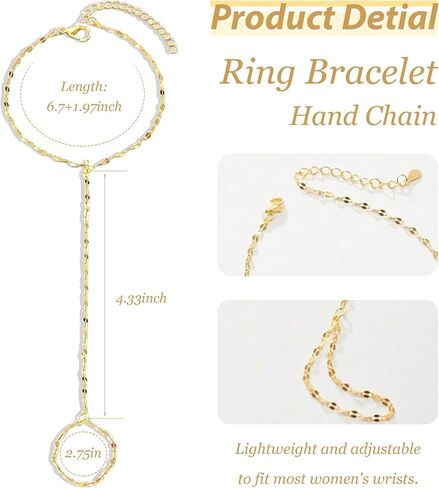 Long tiantian Hand Chain Bracelet Gold Bracelets for Women Link Chain Bracelets Trendy Finger Ring Slave Bracelet Jewelry Gifts in Saudi Arabia