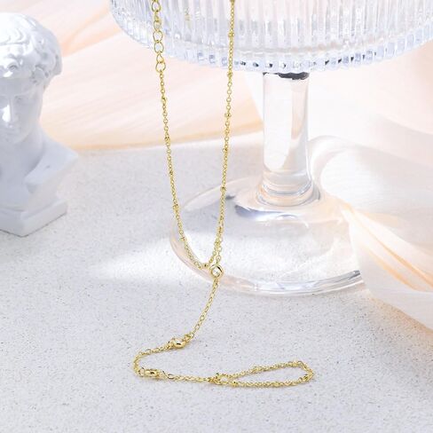Bracelets for Women,14K Gold/Silver Plated Dainty Hand Chain Bracelets Trendy Ring Chain Bracelet Charm Gold Cuff Bangle Stackable Bracelets Fashion Body Jewelry Adjustable Waterproof Gifts for Her in Kuwait