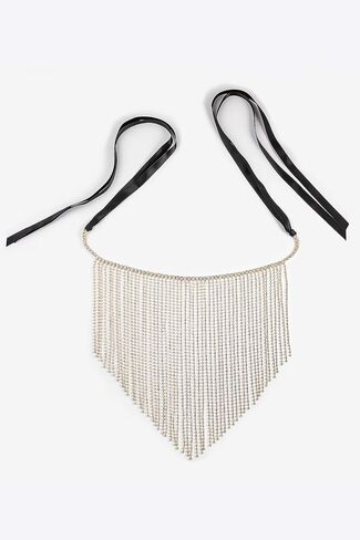 Babeyond Crystal Rhinestone Fringe Masquerade Mask Chain Costme Adech Adech Mardi Gras Mask in Kuwait