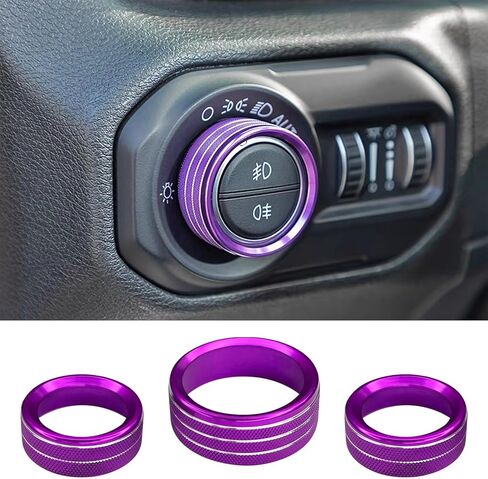 3pcs AC AC Air Switch Butto Cover ، غطاء التحكم في وحدة التحكم في وحدة التحكم في مستوى الراديو ، غطاء سبيكة الألومنيوم لـ Dodge Challenger Jeep Grand Cherokee Chrysler ، إكسسوارات الديكور الداخلية للسيارة (أسود) in Kuwait