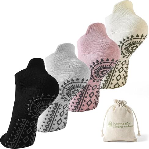 BISOUSOX Grippy Socks Woman Pilates, Grip Socks Pilates Yoga Barre Non Slip Ankle Sticky Ballet Slipper Sock Hospital in Saudi Arabia