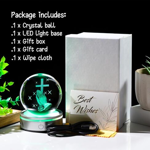 3.15in. Crystal Engraved 3D Solar System Ball with LED Light Base, Solar System Physics Planet Space Model Collectible Decorative Ball Astronomy Universe Gifts for Women Men Kids Birthday in Kuwait