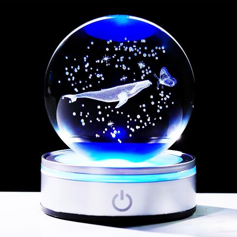 3.15in. Crystal Engraved 3D Solar System Ball with LED Light Base, Solar System Physics Planet Space Model Collectible Decorative Ball Astronomy Universe Gifts for Women Men Kids Birthday in Kuwait