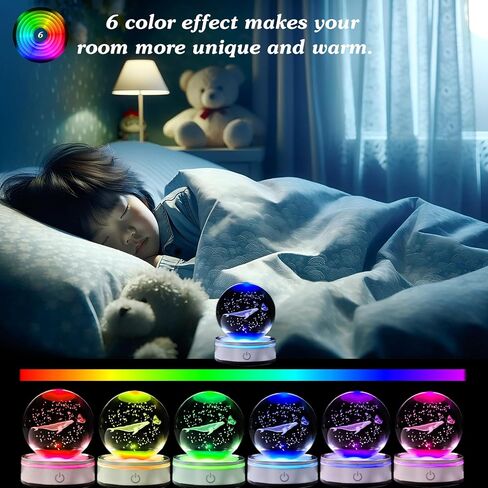 3.15in. Crystal Engraved 3D Solar System Ball with LED Light Base, Solar System Physics Planet Space Model Collectible Decorative Ball Astronomy Universe Gifts for Women Men Kids Birthday in Kuwait