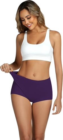 THANTH Women's Cotton Underwear High Waisted Stretch Ladies Panties Full Coverage Briefs Underwear for Women 5 Pack in Kuwait