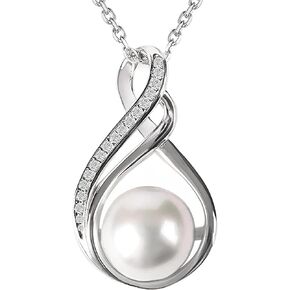 Gifts For Wife Wedding Anniversary - Christmas Gifts For Wife -AAA+ Real Pearl Necklaces For Women (18k Gold Platting 925 Sterling Silver) Christmas Ideas Birthday Freshwater Pearl Necklace