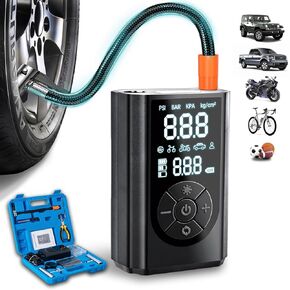 Tire Repair Kit with Tire Inflator Portable Air Compressor, 70pcs Heavy Duty Tire Plug Kit with 150PSI Cordless Air Pump, Universal Tire Repair Tools for Truck, Tractor, Motorcycle, Bicycle, Ball