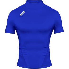 Nxtrnd Men's Turtleneck Compression T-Shirt, Short Sleeve Mock Neck