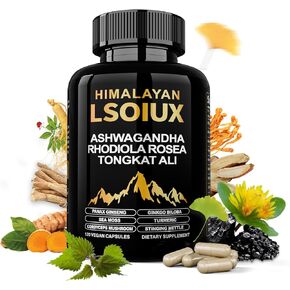 Shilajit Pure Himalayan Organic - 119 Capsules, No Artificial Additives, Formulated with Ashwagandha and Ginseng, Suitable for Various Lifestyles
