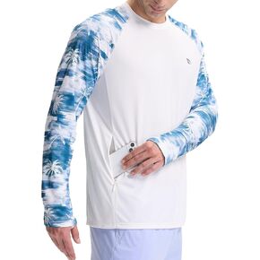 baleaf Men's Sun Protection Swim Shirts Zipper Pocket Rash Guard Shirt Quick Dry Long Sleeve Sun Shirt UPF 50+