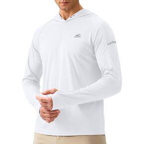 Men's Sun Protection Hoodie Shirt UPF 50+ Long Sleeve Fishing Rash Guard UV SPF Summer Lightweight Hiking Shirt for Men