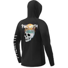 قمصان الصيد في Palmyth Mens UV Sun Protected Hoodie Long Long With Upf 50+ Guiter