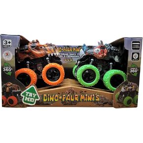 Aeromax Dino-Faur Pull Back Dinosaur Truck, Green with Red Accent