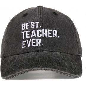 InnoBeta Teacher Appreciation Gifts Cap for Women Men, Adjustable Embroidered Baseball Hat for Teacher Appreciation Day, Christmas, Retirement - Best Teacher Ever Black