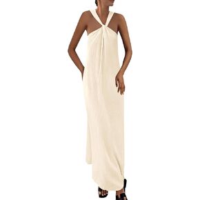 PRETTYGARDEN Womens 2025 Casual Long Summer Dresses Sleeveless Strappy Loose Flowy Beach Vacation Maxi Dress with Pockets in Kuwait