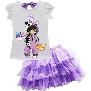 Novelty Fashion Short Sleeve Shirt Semi Skirt 2 Pcs Set