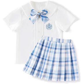 Betusline Girls 'JK School Uniform Skirt Set Girls Outfit Skort Set ، 5-14 Years