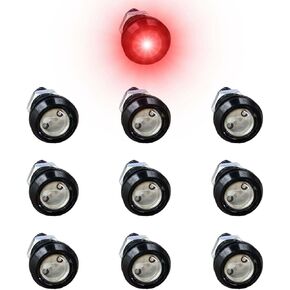 10pcs 18mm Car Eagle Eagle LED LED ، 12 فولت فائق الدراجات النارية ، أضواء الركض أثناء النهار ، ومصباح ضباب مصباح DRL مقاوم للماء ، مصابيح عكسية عكسية للنسخ الاحتياطي لمحرك السيارة (أحمر)