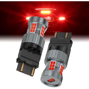 ترقية Teguangmei 1156 BA15S لمبة LED RED 23W مشرق في المقاوم CANBUS خالية من الخالية من الفلاش HYPER 1141 7506 P21W 1003 1156A مصباح LED لضوء ضوء توقف ضوء الفرامل (2pcs)