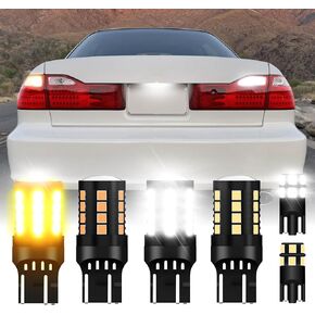 USR Amber Turn Signal & White Reverse Backup & White Plate LED LED LED Canbus خالية من الأخطاء - 6 قطع ترقية متوافقة مع 1998-2002 Honda Accord 4 Door Tail Lights (Fits Stock and Depo Brand)