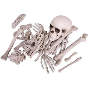 Kangaroo Skeleton Bones with Skull – Bag of Bones for Creepy, Spooky Halloween Bone Decor – Bag of Plastic Bones – Box of Fake Skeleton Bones and Skull for Graveyard Ground Decor (30 Pieces)