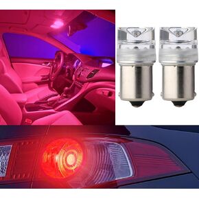 Flosser LED BA15S R5W 1W العلامة الجانبية الخلفية بارك بارك المصباح الداخلي للسيارة (حزمة 2) اثنين من المصابيح (أبيض بارد 6500 ك)