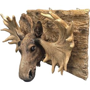 Nuoyi PIEIN 12.6 "Head Head Wall Rustic Decor - من السهل التثبيت لغرفة المعيشة ، المقصورة والمكتب - النحت تصميم الفن الجدار - ديكور المنزل المتين مع سحر ريفي