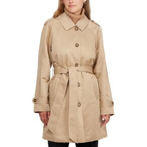 ELLEN TRACY Women's Trench Coat - Waist Belted Button Up Long Raincoat for Ladies (Sizes: S-XL) in Kuwait