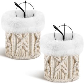 Geelin 2 Pcs Glasses Holder for Nightstand Eyeglass Stand Boho Fuzzy Decor for Office Desk Organizer Bedside