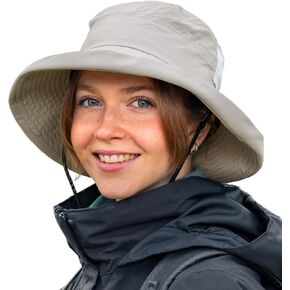 Top-Ex XL/XXL Wide Wide Breim Bucket Hat مع Hole Ponytail Hole UPF 50 Summer Sundable Sunhat للسفر الشاطئ في الهواء الطلق