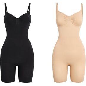 Slims XXS/XS Women's Shapearue Bodysuit Control Control Faja Body Body Shaper Sechless Senclpting Snatched Suculpting Lifter Podter Pood Post for Women ...
