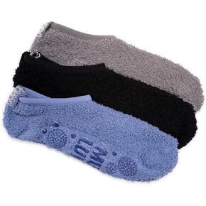 MUK LUKS Women's 3-Pk. Low Cut Cozy Socks with Grippers