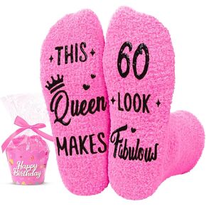 HAPPYPOP 60th Years Old Birthday Gifts for Women - Novelty Socks for 60 Year Olds, Gift Ideas for 60 Year Old Female, Best Gifts for 60 Year Old Middle Aged Woman