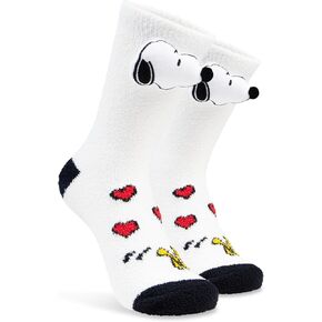 الفول السوداني Snoopy Womens Fluffy Slipper Scleps ، الجوارب غير المنقولة - هدية لها