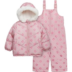 Carter's Girls 2-Piece Snowsuit Puffer Jacket and Skibib Snow Pants Toddler and Big Kids