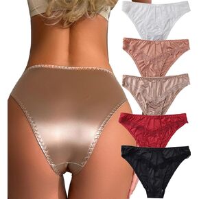 Cheeky Panties for Women Sexy Womens Lace Underwear Seamless Satin Panties Ladies No Show Breathable Hipster Panty