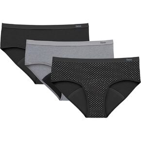 Hanes Women's Comfort, Hipsters, Super Leaks Post-partum & Period Underwear, 3-Pack