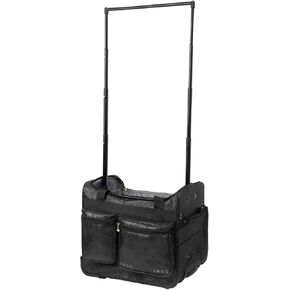 20 Inch Dance Bag with Garment Rack, Dance Costumes Rolling Garment Bags for Travel, Garment Duffel Bag for Dancer, Collapsible Competition Bag with Wheels (Black)