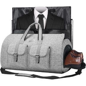 UNIQUEBELLA Carry on Garment Bag for Travel Convertible Garment Duffel Suit Bag with Shoe Compartment Weekend Flight Bag for Men Women