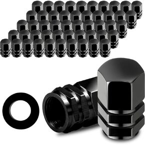 50 PCS CAPS صمام الإطارات ، قبعات جذع صمام الألومنيوم ، غطاء إطارات سداسي مع ختم مطاطي ، أغطية جذعية صمام الإطارات العالمية للسيارات ، شاحنة ، سيارات الدفع الرباعي ، دراجة نارية ، إكسسوارات الدراجات (الحلقة الداخلية السوداء)