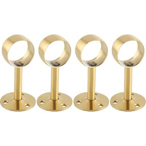 Alise Curtain Rod Holder Bracket 2''Dia,Closet Rod Holders Curtain Rod Ceiling Mount,Ceiling Mounted Curtain Rod Flange Brackets,Ceiling Curtain Rod Brackets for Bathroom,Stainless Steel Brushed,4 Pcs