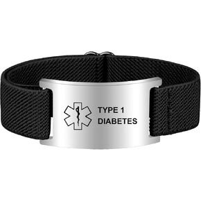 Medical Alert Bracelet for Women Men, Adjustable Medical Alert ID Wristband for Diabetic D.N.R Pacemaker Epilepsy