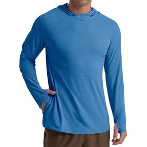 Askdeer Men's UPF 50+ Fishing Shirts Long Sleeve Lightweight Sun Protection Hoodie Shirt UV Hiking Rash Guard Shirts