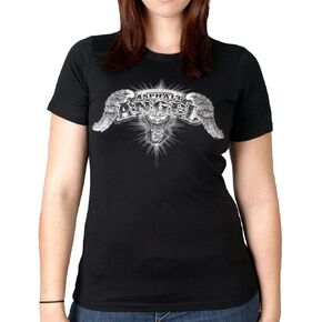 Hot Leathers Black Asphalt Angel Ladies Short Sleeve Tee