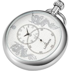 Resistance Full Steel Pocket Watch Mechanical Hand Wind Antique Clock Honed Stainless Original with Chain & Box