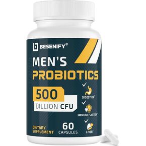 البروبيوتيك للرجال ، 500 مليار وحدات تصنيف و 12 سلالة ، بروبيوتيك رجال مع الكركم ، التوت البري ، غوجي ، Pro Biotics من أجل الجهاز الهضمي العام ، الصحة المناعية ، المعدة ، الأمعاء والانتفاخ ، 60 كبسولة