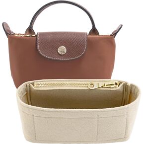 Mini Bag Organizer For Longchamp Small Tote Bag - Ultimate Mini Bag Storage & Finishing Inner Bag Liner for a Chic Handbags Insert Organizer Fit small Size